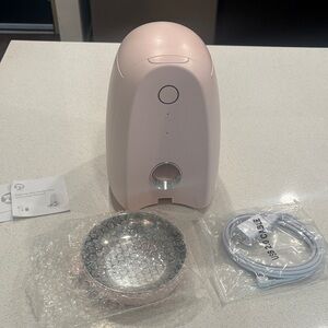 Pink Automatic Pet Feeder with USB Cable